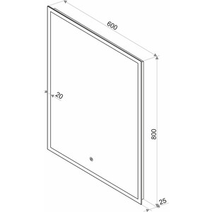 фото Зеркало alcora viento led 60x80 сенсорный выключатель (злп217 super pack)