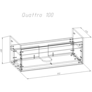 Тумба под раковину Alcora Quattro 97х43 дуб тортуга (31159)