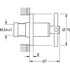 Вентиль Grohe Atrio встраиваемый, для механизмов 35028/29032, холодный рассвет (19069GL3)