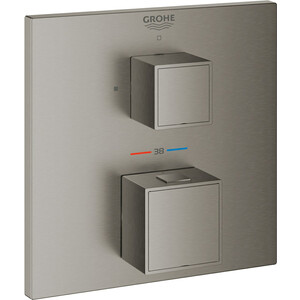 Термостат для душа Grohe Grohtherm встраиваемый, для механизма 35600, темный графит (24153AL0) смеситель для ванны grohe europlus накладная панель для 35600 темный графит 24060al3