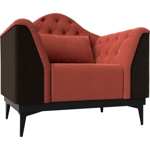 Кресло Лига Диванов Флорида микровельвет коралловый\коричневый (112302) кресло лига диванов кресло кипр микровельвет коралловый коричневый