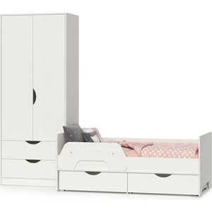 Комплект мебели Моби Уна белый, под дерево (11.22+13.327) комплект детской мебели растущий с зайчиками