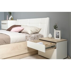 Комплект мебели Моби Муссон цвет белый/чёрный/дуб эндгрейн элегантный/кожзам белый (11.28+16.03+13.276)