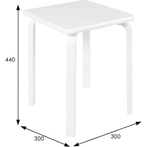 Табурет Мебелик Family квадратный белый (П0006157) Family квадратный белый (П0006157) - фото 2