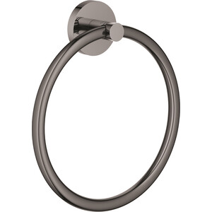 фото Полотенцедержатель grohe essentials кольцо, тёмный графит глянец (40365a01)