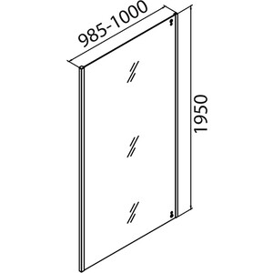 Боковая стенка IDDIS Slide 100х195 прозрачная, черный (SLI6BS1i23)