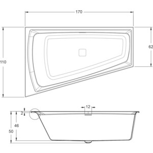 Акриловая ванна Riho Still Smart Fall 170x110 R правая, заполнение через перелив (B101009005)