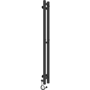 Полотенцесушитель электрический Laris Прайм Дуэт ЧКЧ 80х1200 черный матовый, левый (73207608) крючки для крепления провода электрогирлянды b