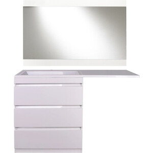 фото Мебель для ванной style line даллас люкс 68 (130l) три ящика, под стиральную машину, белая