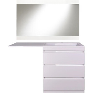 фото Мебель для ванной style line даллас люкс 68 (130r) три ящика, под стиральную машину, белая