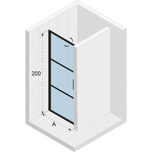 Душевая дверь Riho Grid GB101 90 прозрачная, черный (G004002121)