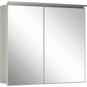 фото Зеркальный шкаф de aqua алюминиум 80х76,5 с подсветкой, серебро (261752)