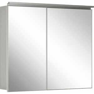 Зеркальный шкаф De Aqua Алюминиум 90х76,5 с подсветкой, серебро (261753) зеркальный шкаф de aqua алюминиум 50х76 5 с подсветкой серебро 261749