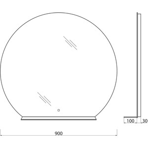 фото Зеркало belbagno spc-rng 90 с подсветкой, сенсор (spc-rng-900-led-tch-mens)