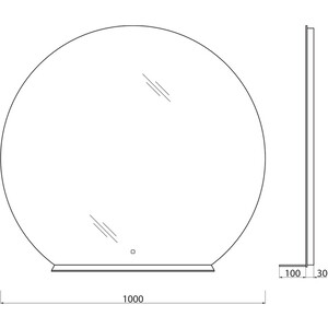 фото Зеркало belbagno spc-rng 100 с подсветкой, сенсор (spc-rng-1000-led-tch-mens)