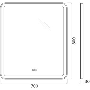 фото Зеркало belbagno spc-mar 70х80 с подсветкой, сенсор, подогрев (spc-mar-700-800-led-tch-warm)