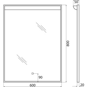 фото Зеркало belbagno spc-uno 60х80 с подсветкой, сенсор (spc-uno-600-800-tch)