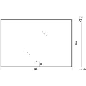 фото Зеркало belbagno spc-uno 120х80 с подсветкой, сенсор (spc-uno-1200-800-tch)