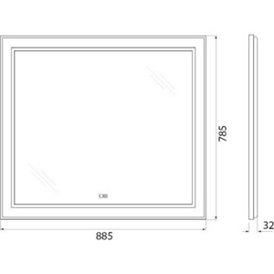 фото Зеркало belbagno spc-kraft 90х80 с подсветкой, сенсор, подогрев (spc-kraft-885-785-tch-warm)