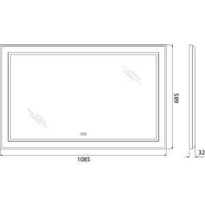 фото Зеркало belbagno spc-kraft 110х70 с подсветкой, сенсор, подогрев (spc-kraft-1085-685-tch-warm)