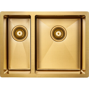 Кухонная мойка Paulmark Annex 59х44 брашированное золото (PM545944-BGR) смеситель для кухни seaman barcelone с подключением фильтра золото полированое ssl 5382 sp