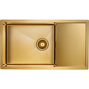 Кухонная мойка Paulmark Platte 78х51 брашированное золото (PM807844-BG) смеситель для кухни seaman barcelone с подключением фильтра золото полированое ssl 5382 sp
