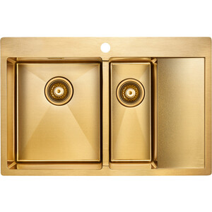 Кухонная мойка Paulmark Union 78х51 брашированное золото (PM537851-BGL) антенна для радиостанции optim union cb ru врезная 0 62 мм