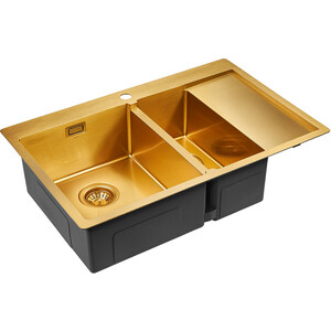 Кухонная мойка Paulmark Union 78х51 брашированное золото (PM537851-BGL)