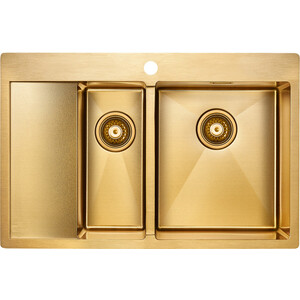 Кухонная мойка Paulmark Union 78х51 брашированное золото (PM537851-BGR) антенна для радиостанции optim union cb ru врезная 0 62 мм