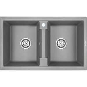 Кухонная мойка Paulmark Zwilling 81х50 серый металлик (PM238150-GRM) кухонная мойка tolero classic r 104 001 серый металлик 067241
