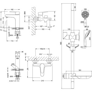 Комплект смесителей Lemark Point (LM0380C)