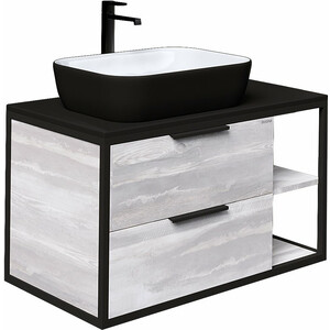 Мебель для ванной Grossman Лофт 90х48 GR-4041BW, шанико/черный