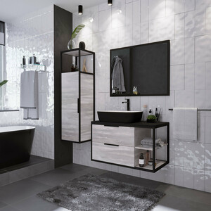 Мебель для ванной Grossman Лофт 90х48 GR-4041BW, шанико/черный