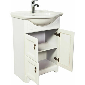 фото Мебель для ванной orange классик 60 напольная, молочный белый