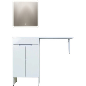фото Мебель для ванной orange optima 50 (110l) напольная, под стиральную машину, белый глянец