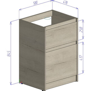 фото Тумба под раковину belbagno kraft-lvd 58 rovere nebrasca nature (kraft-lvd-580/1200-2c-pia-rnn)