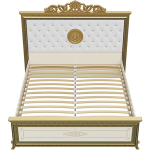 Кровать Мэри Версаль СВ-03МИК 1600х2000 с короной, слоновая кость