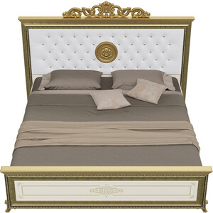 Кровать Мэри Версаль СВ-04МИК 1800х2000 с короной, цвет слоновая кость