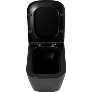 Унитаз подвесной безободковый BelBagno Ardente-C с сиденьем микролифт, черный матовый (BB3202CHR-MB, BB3202SC-MB)