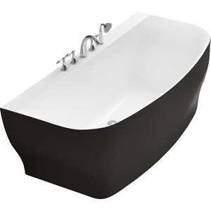 Акриловая ванна BelBagno 165х78 черная (BB74-NERO-W0) ванна из литого мрамора greenstone arianna 180х80 на ножках