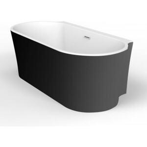 Акриловая ванна BelBagno 170х80 черная (BB409-1700-800-W/NM) ванна из литого мрамора greenstone arianna 180х80 на ножках