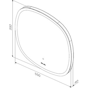 Зеркало Am.Pm Func 55х55 с подсветкой, сенсор (M85AMOX05512WG)