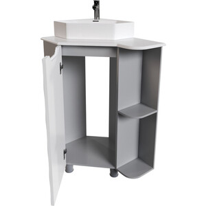 Мебель для ванной Mixline Корнер 68 угловая правая, серый