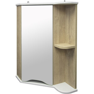 Зеркальный шкаф Mixline Корнер 56х68 угловой, дуб (4630099747942) зеркальный шкаф mixline корнер 56х68 угловой белый 4630099747959