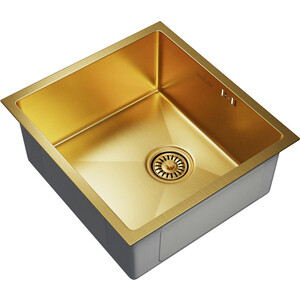 Кухонная мойка Mixline Pro 45х42 золото (4630099747782) декоративная накладка belbagno на отверстие перелива изогнутое золото