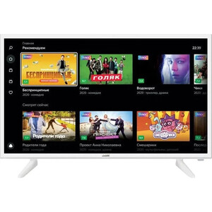 фото Телевизор bbk 32lex-7290/ts2c яндекс.тв белый hd ready 50hz dvb-t2 dvb-c dvb-s2 usb wifi smart tv