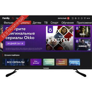 фото Телевизор telefunken tf-led32s12t2s (черный) h frameless черный hd ready 50hz dvb-t dvb-t2 dvb-c usb wifi smart tv