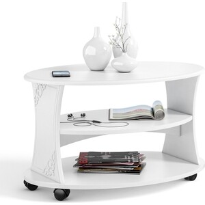 Стол журнальный ОЛМЕКО Италия ИТ-14 белое дерево стол рабочий ultra 1090×500×760 мм белое тиснение