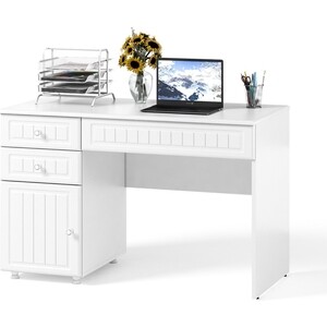 Стол письменный ОЛМЕКО Монако МН-15 белое дерево стол рабочий ultra 1090×500×760 мм белое тиснение