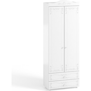 Шкаф для белья ОЛМЕКО Италия ИТ-44 с ящиками, белое дерево шкаф для белья олмеко италия ит 43 с зеркальными дверьми белое дерево